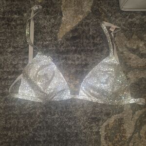 Victoria's Secret Glittering Silver Bra